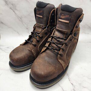 Danner Steel Yard 6" Brown Work Boots Steel Safety Toe Rugged Leather Men's 11